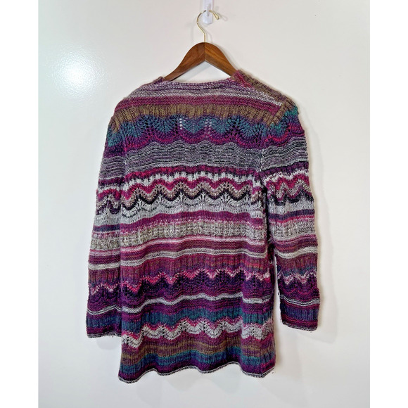 J. Jill Womens Wool Blend Cardigan Sweater Sz S Multicolor Lagenlook Artsy Gypsy - Picture 2 of 8